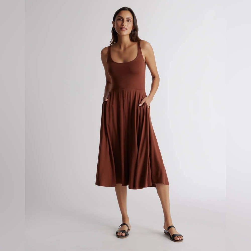 Quince Tencel Jersey Fit & Flare Dress